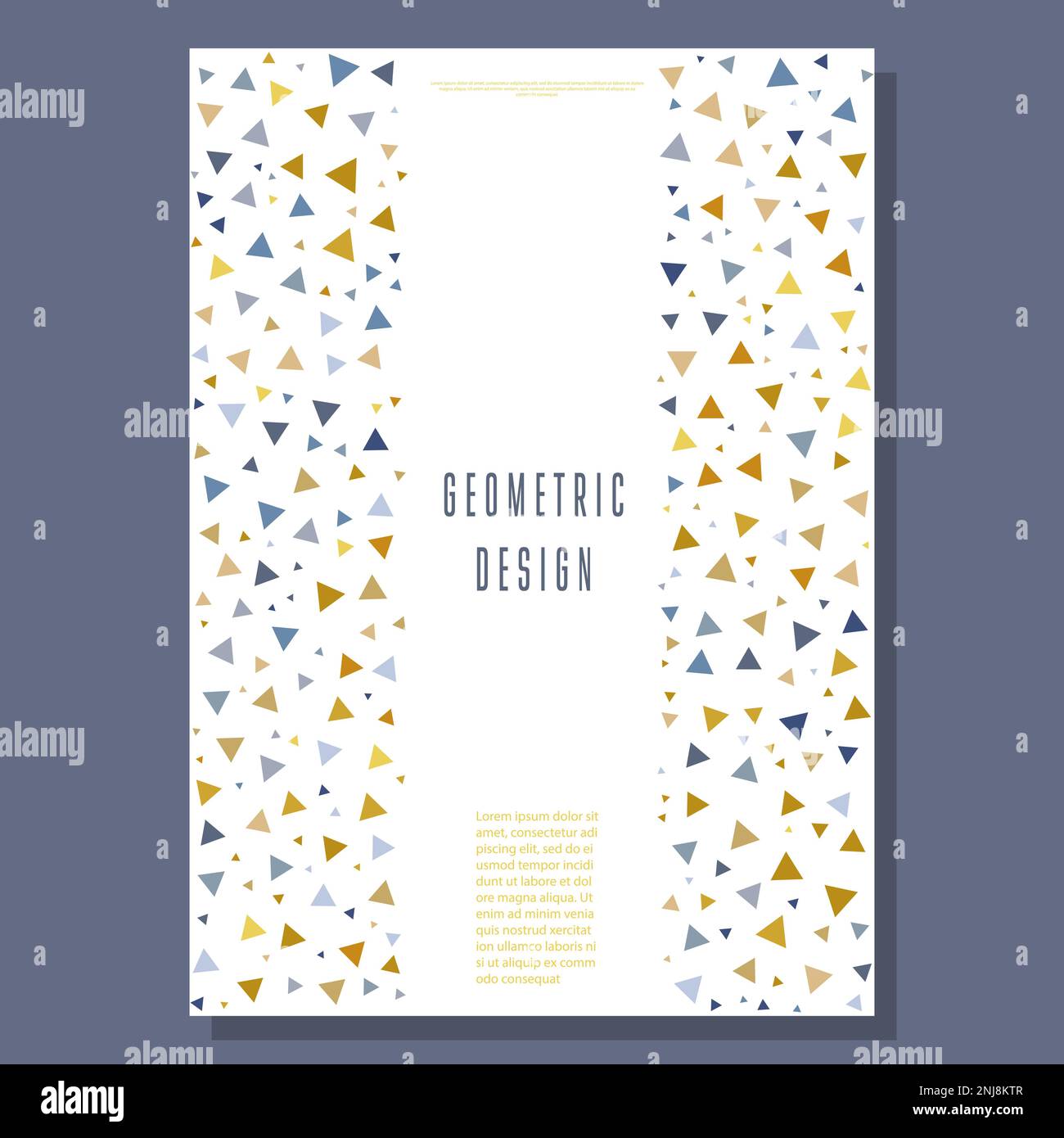 Disegno geometrico di triangoli colorati. Layout per la progettazione di copertina, banner, poster, cartoline e corporate design. L'idea di interni e dec Illustrazione Vettoriale