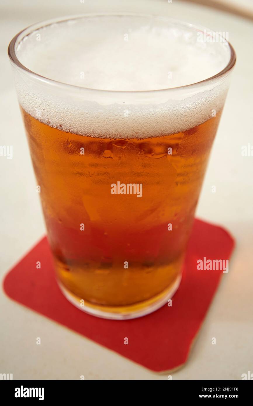 Piccolo bicchiere di birra Lanzarote, Isole Canarie, Spagna Foto Stock