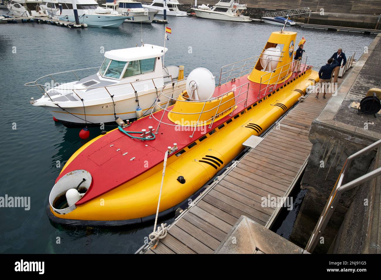 Viaggi sottomarini commerciali per i turisti puerto calero Lanzarote, Isole Canarie, Spagna Foto Stock