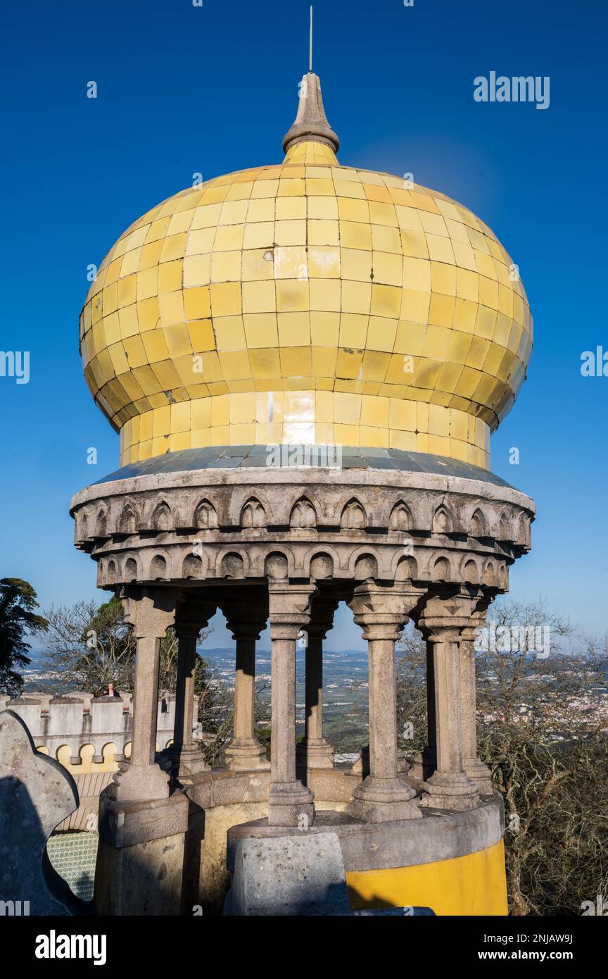 Parco e Palazzo Nazionale di pena (Palacio de la pena), Sintra, Portogallo Foto Stock