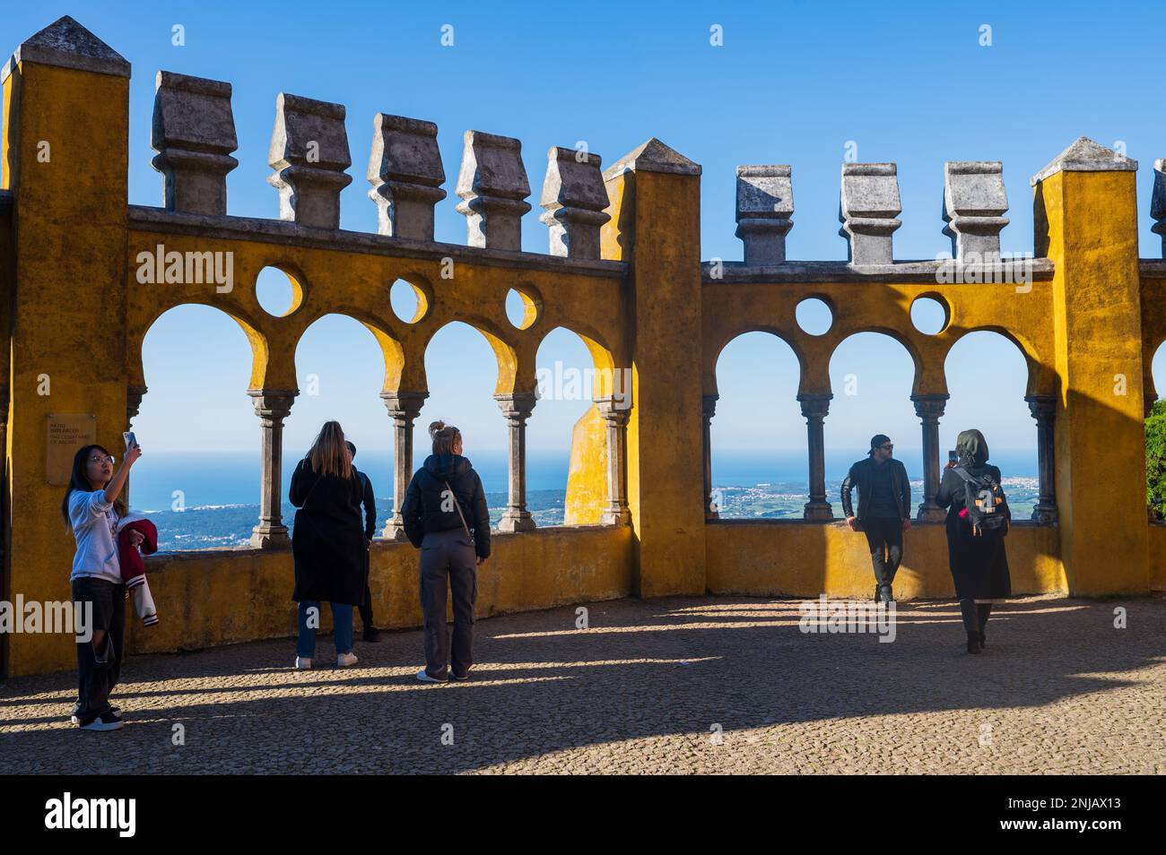 Parco e Palazzo Nazionale di pena (Palacio de la pena), Sintra, Portogallo Foto Stock