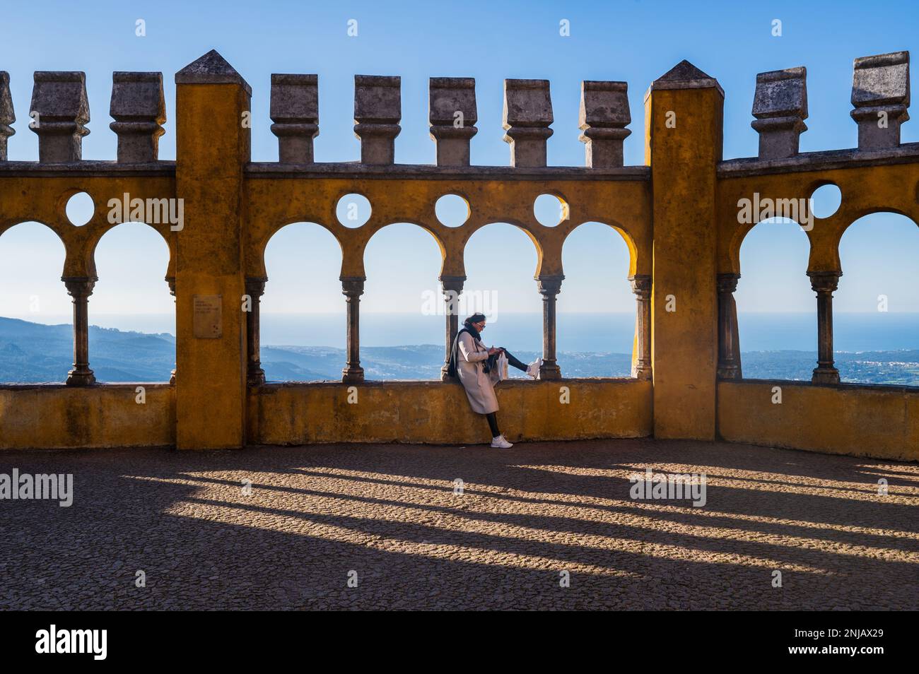Parco e Palazzo Nazionale di pena (Palacio de la pena), Sintra, Portogallo Foto Stock