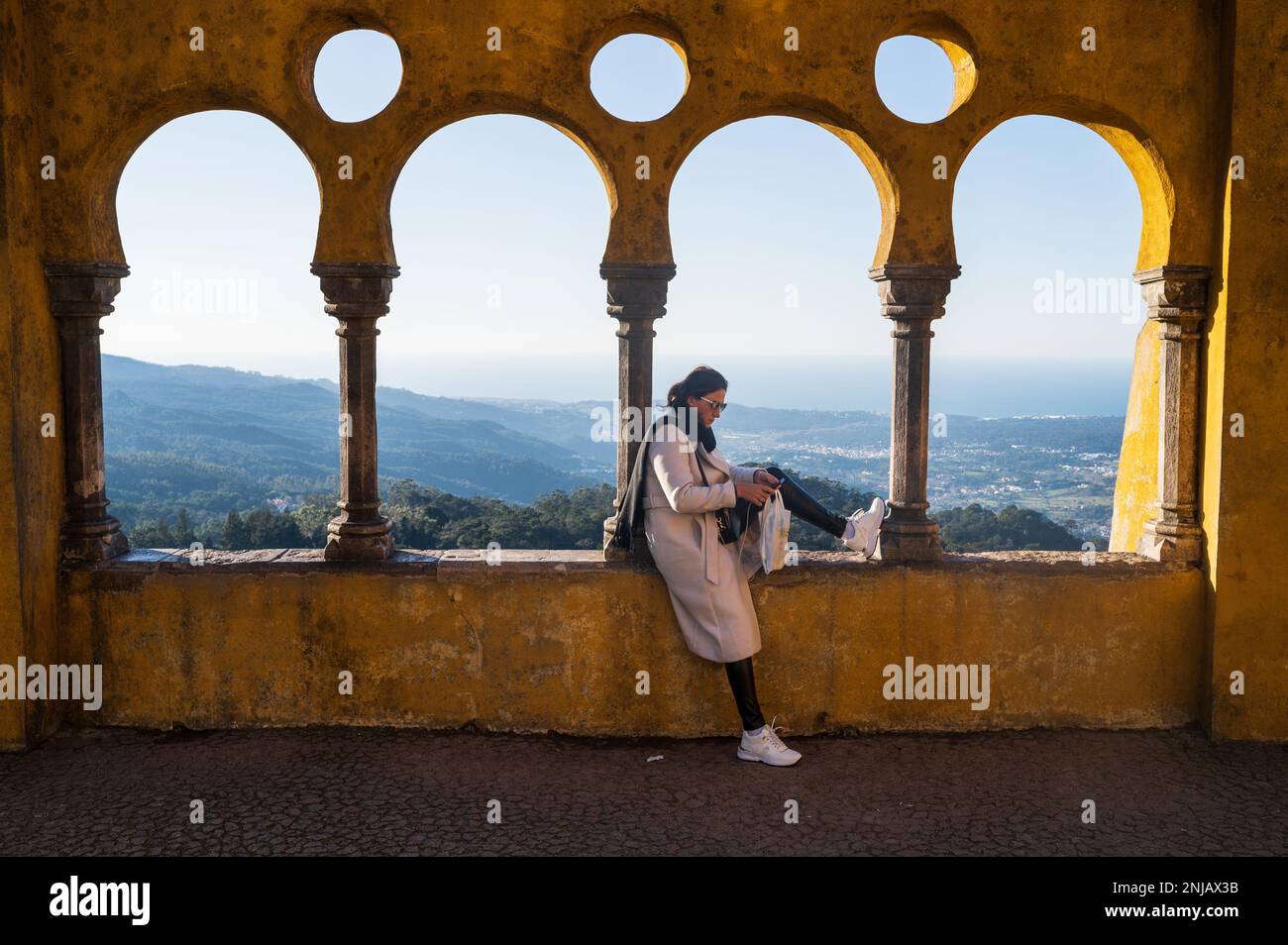 Parco e Palazzo Nazionale di pena (Palacio de la pena), Sintra, Portogallo Foto Stock