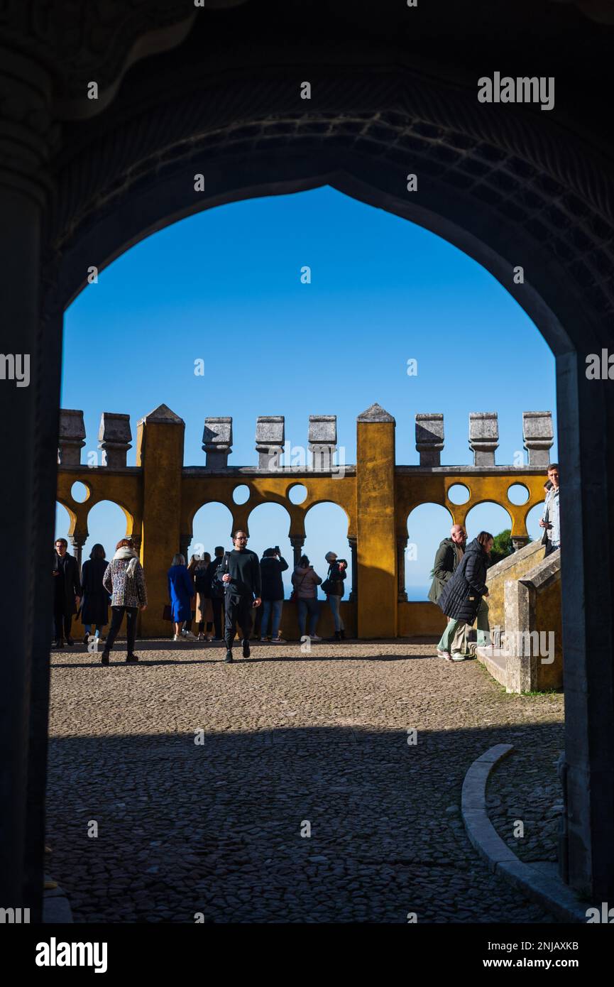 Parco e Palazzo Nazionale di pena (Palacio de la pena), Sintra, Portogallo Foto Stock