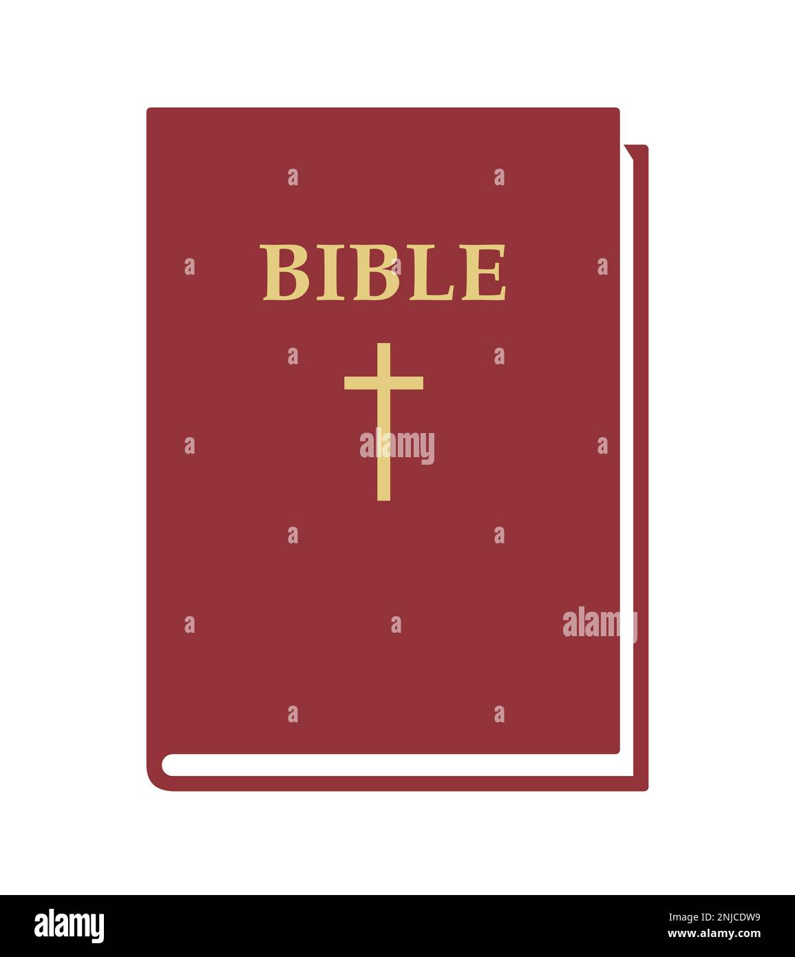 Sacra bibbia - illustrazione vettoriale del libro chiuso isolata su bianco Illustrazione Vettoriale