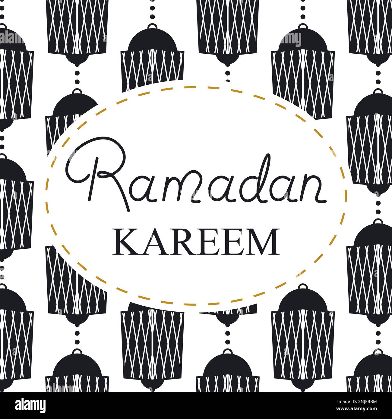 Ramadan Kareem Arabo modello musulmano per il pacchetto, sfondo Silhoette Vector Illustration Illustrazione Vettoriale