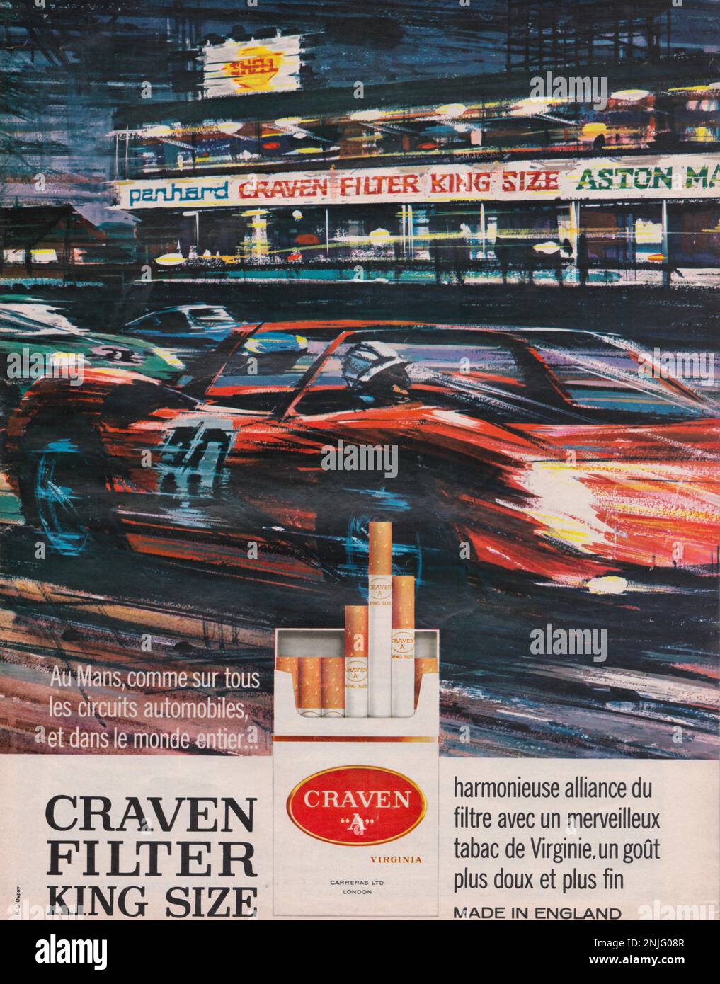 Craven sigarette pubblicità rivista francese Craven sigarette pubblicità Craven filtri publicice Foto Stock