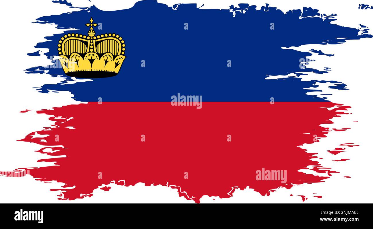 Liechtenstein bandiera grunge pennello immagine a colori, vettore Illustrazione Vettoriale