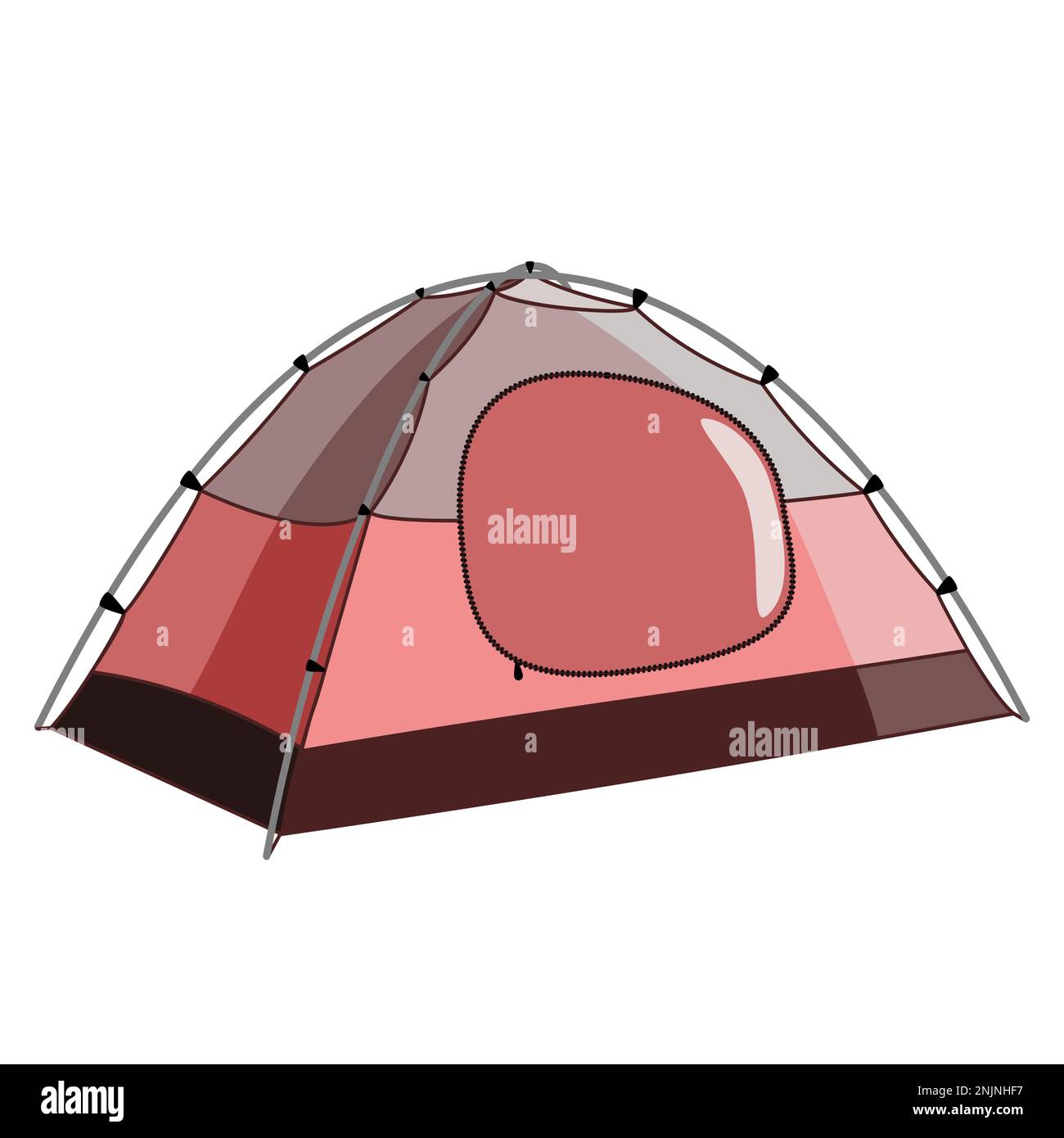 Tenda da campeggio in tela con disegno vettoriale a tecnica piatta Illustrazione Vettoriale