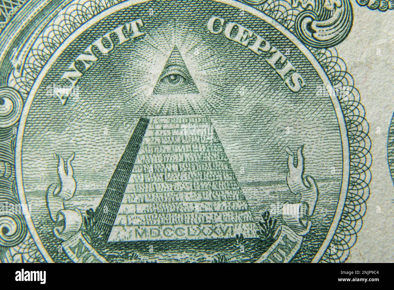 una macro americana del dollaro come sfondo Foto Stock