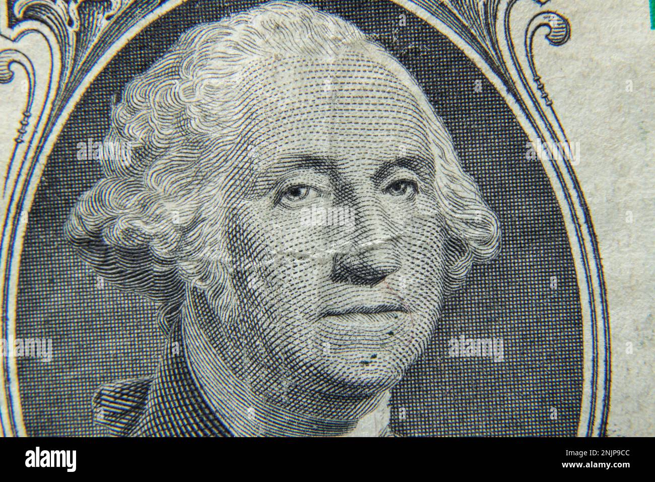 una macro americana del dollaro come sfondo Foto Stock