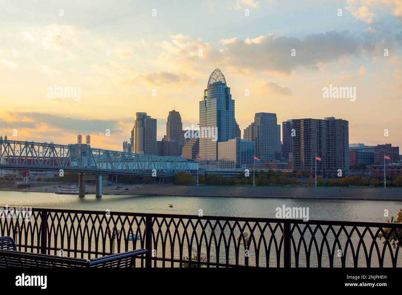 Da Cincinnati allo skyline del Kentucky Foto Stock