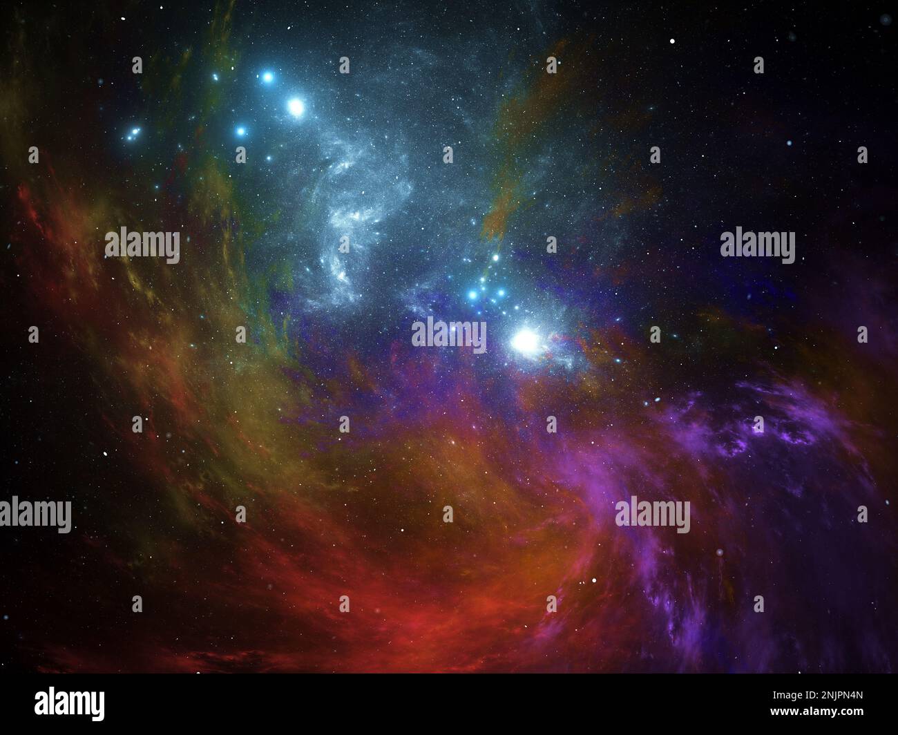 Spazio esterno gas Nebula - Flame Fractal Art Foto Stock