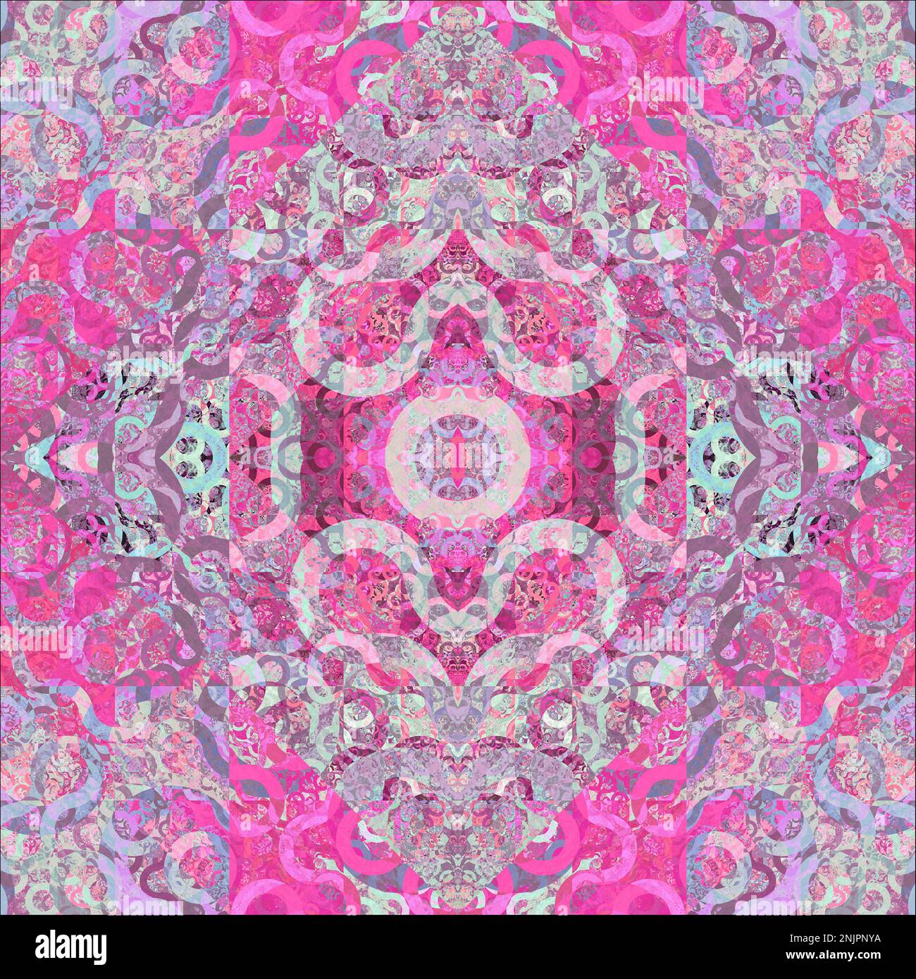 Modello Boho Abstract rosa Foto Stock