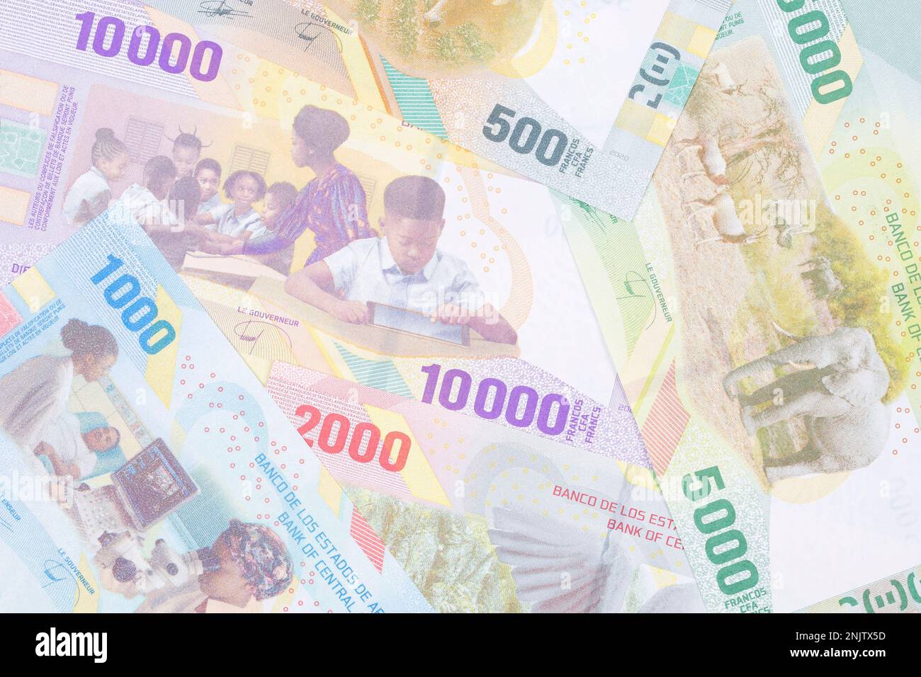 Stati centrafricani denaro - una nuova serie di banconote Foto Stock