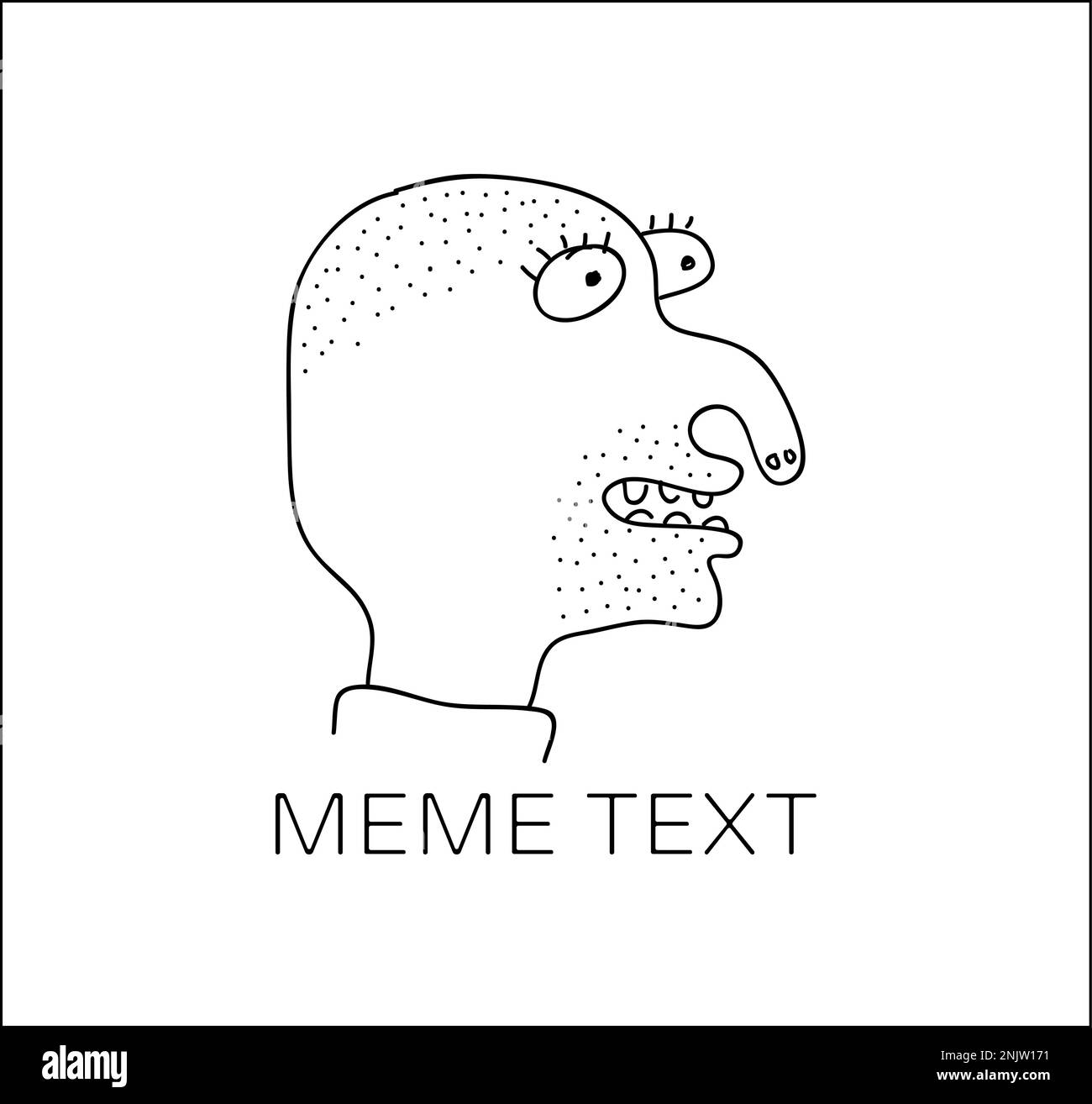 Uomo disegnato a mano libera. Illustrazione vettoriale con stile doodle. Design creativo per avatar, comunicazione e stampa. Illustrazione Vettoriale