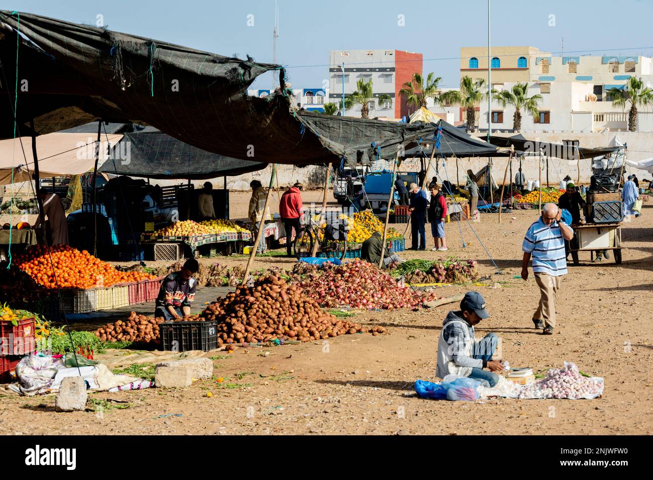 Afrika, Marokko, Südmarokko, Sidi Ifni, Wochenmarkt Foto Stock