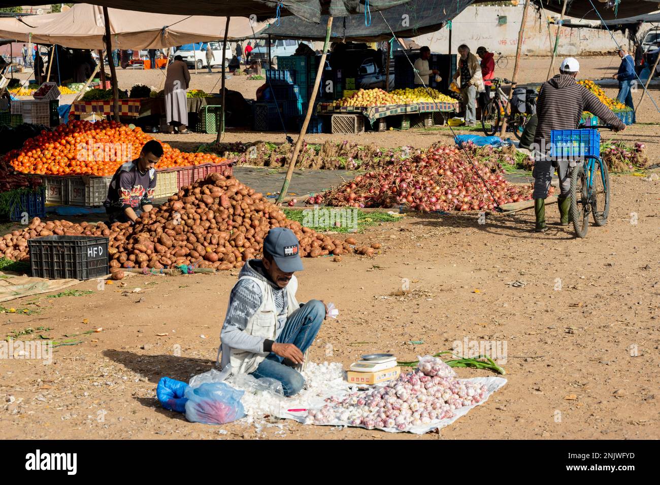 Afrika, Marokko, Südmarokko, Sidi Ifni, Wochenmarkt Foto Stock