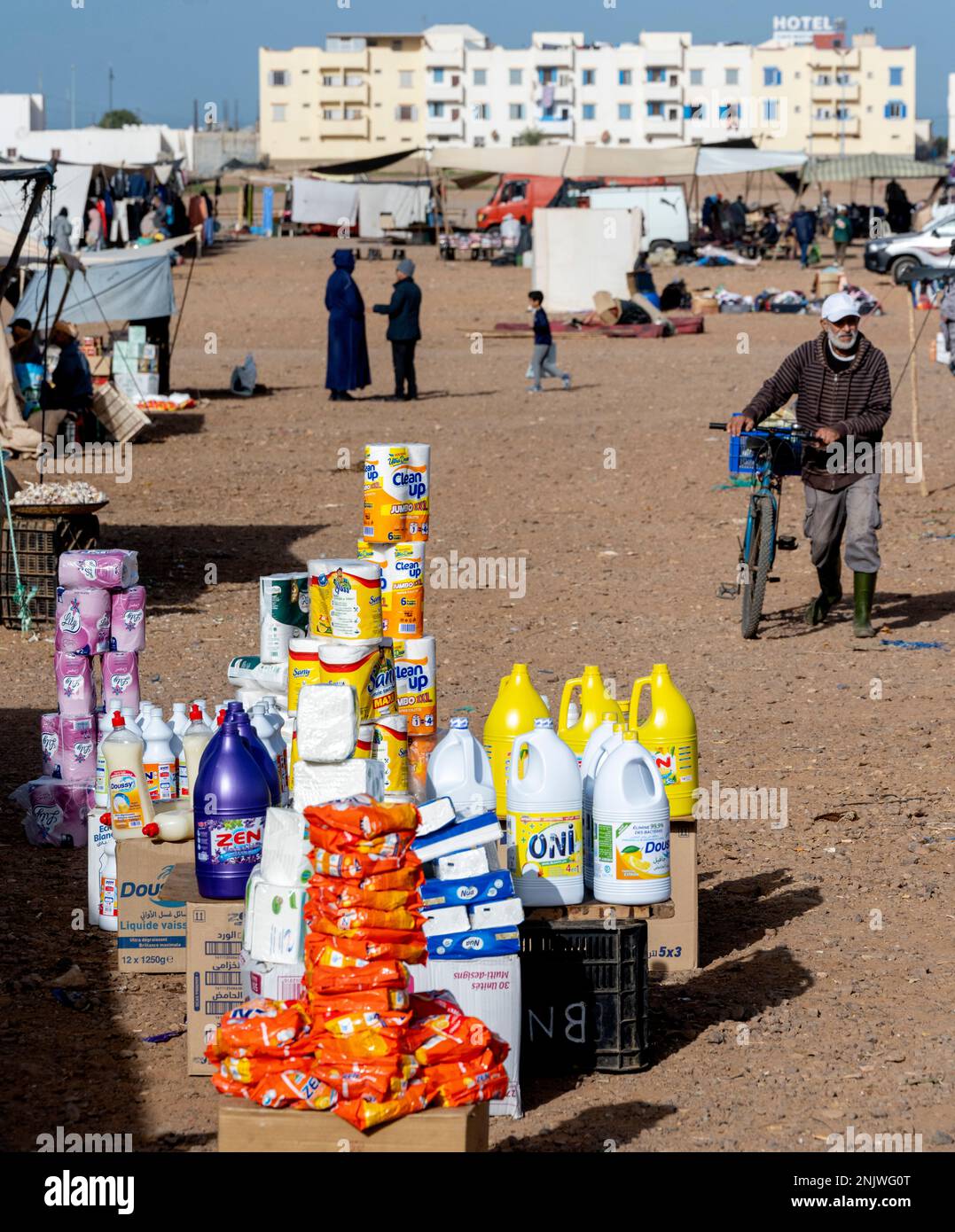 Afrika, Marokko, Südmarokko, Sidi Ifni, Wochenmarkt Foto Stock