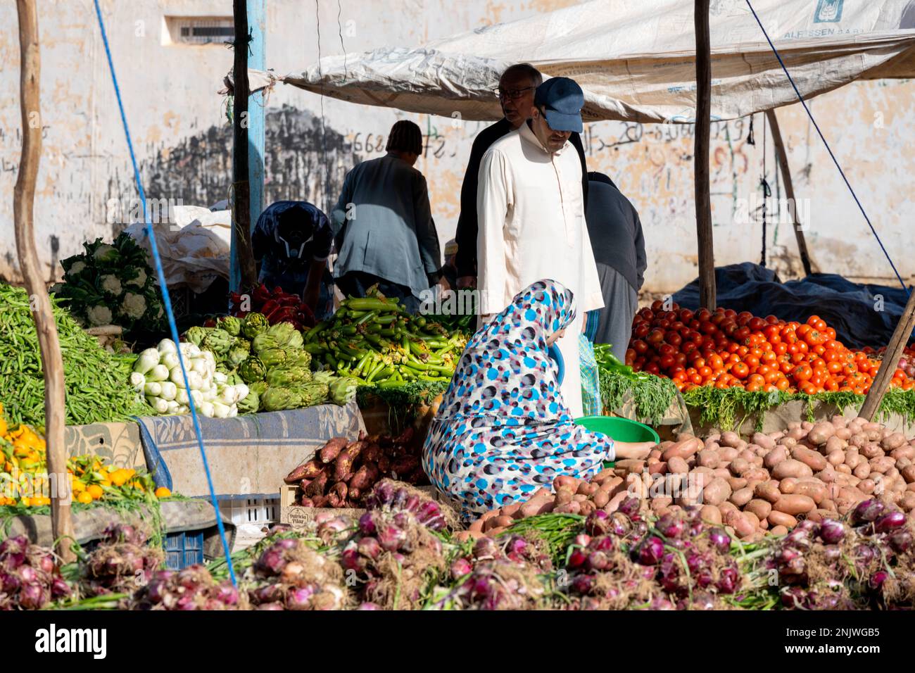 Afrika, Marokko, Südmarokko, Sidi Ifni, Wochenmarkt Foto Stock