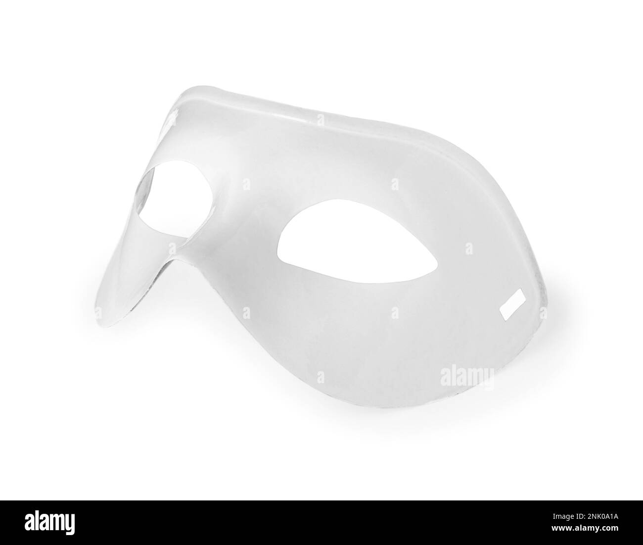 Maschera teatrale in plastica isolata su bianco Foto Stock