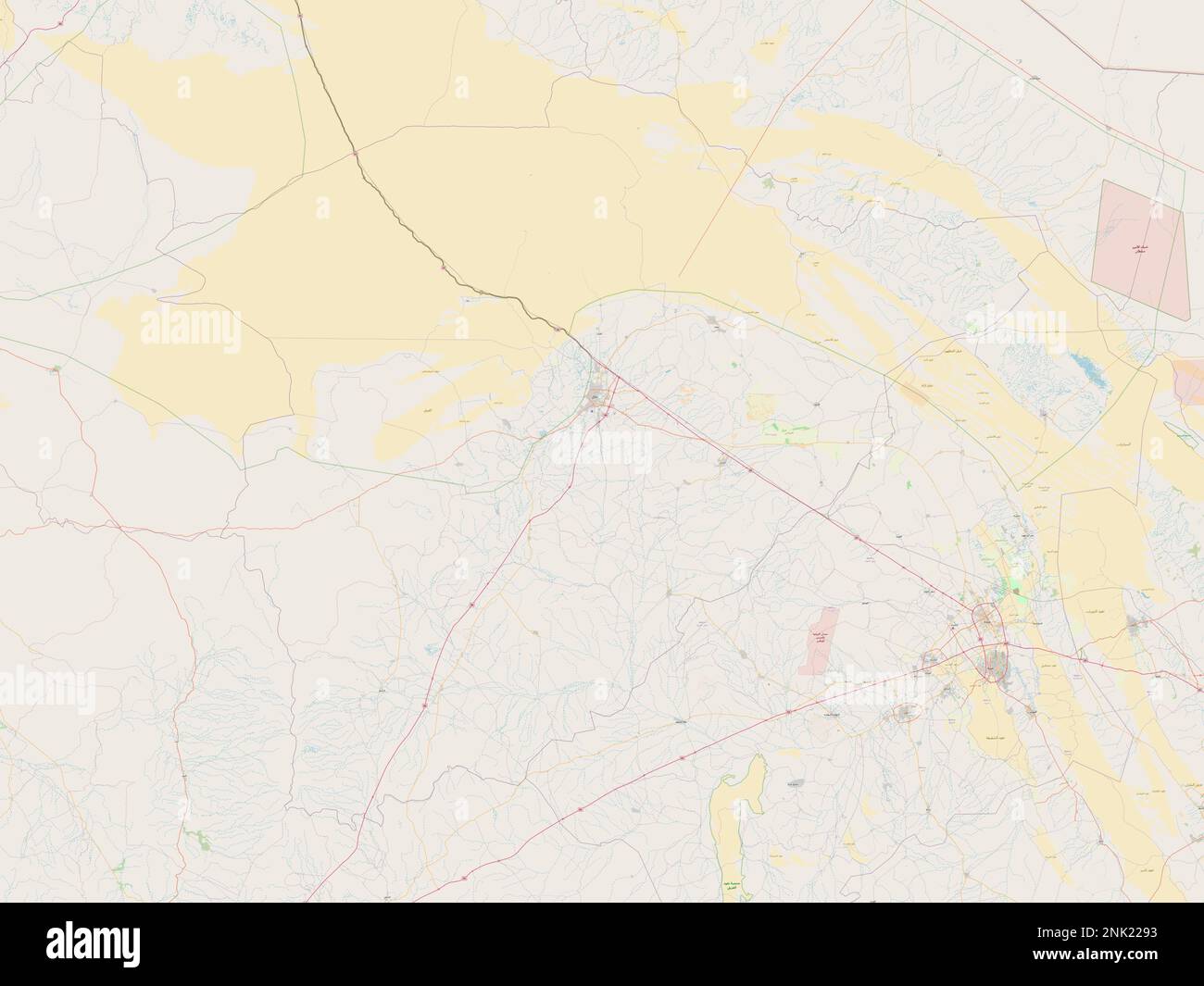 Ha'il, regione dell'Arabia Saudita. Aprire la mappa stradale Foto Stock