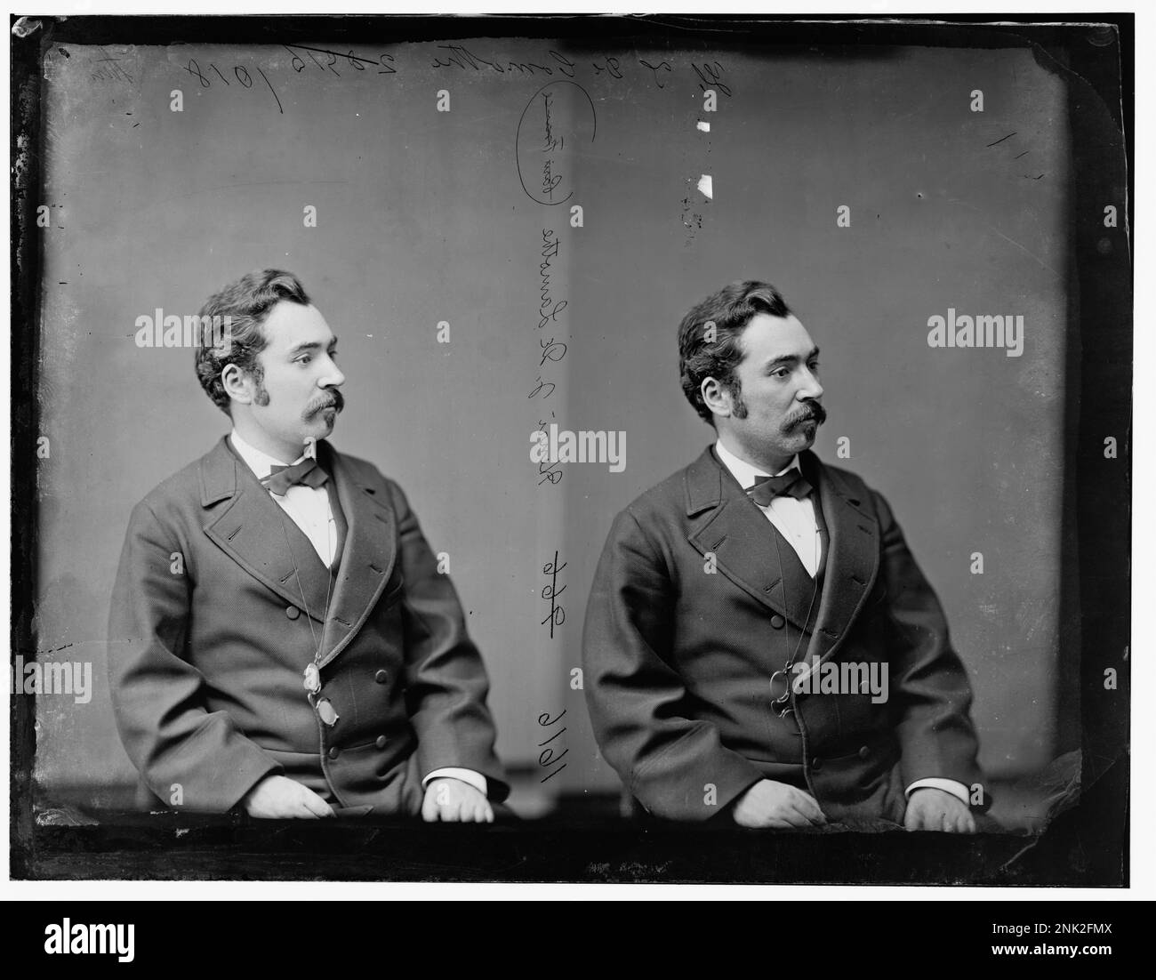 Ritratto di Henri DeLamothe, associato alla Legazione francese negli Stati Uniti, catturato nella Brady-Handy Collection. Fu una figura importante nella storia diplomatica tra la Francia e gli Stati Uniti Foto Stock