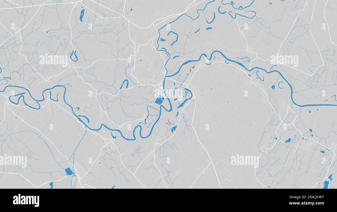 Mappa del fiume Tisza. Corso d'acqua, flusso d'acqua, blu su sfondo grigio Road map. Illustrazione vettoriale, silhouette dettagliata. Illustrazione Vettoriale
