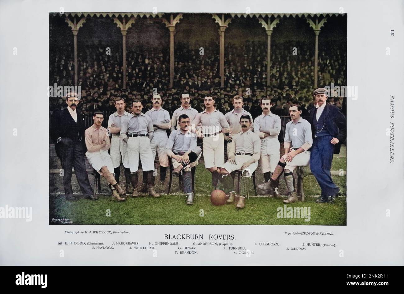 Blackburn Rovers squadra di calcio 1895 a Ewood Park, Blackburn. (versione a colori) Foto Stock