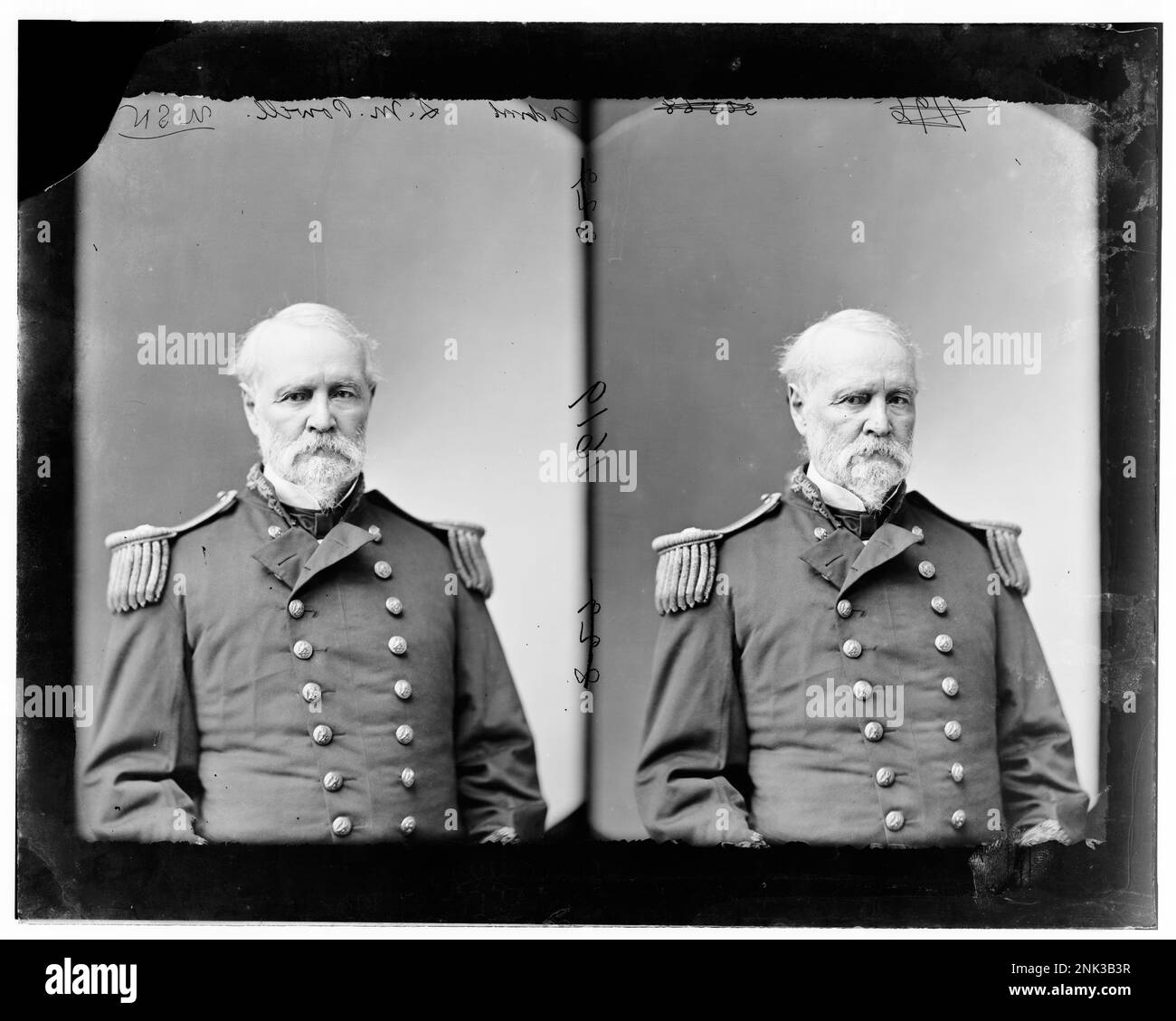 Ritratto dell'ammiraglio Levin M. Powell, ufficiale della Marina degli Stati Uniti. Immagine della Library of Congress Brady-Handy Collection. Foto Stock