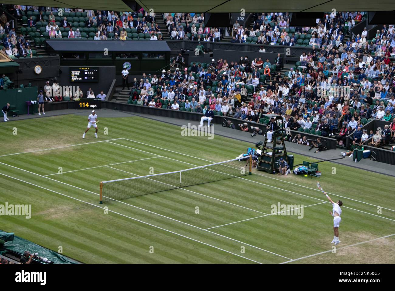 Centre Court, Wimbledon Tennis Championships 2022, Londra SW19 Foto Stock