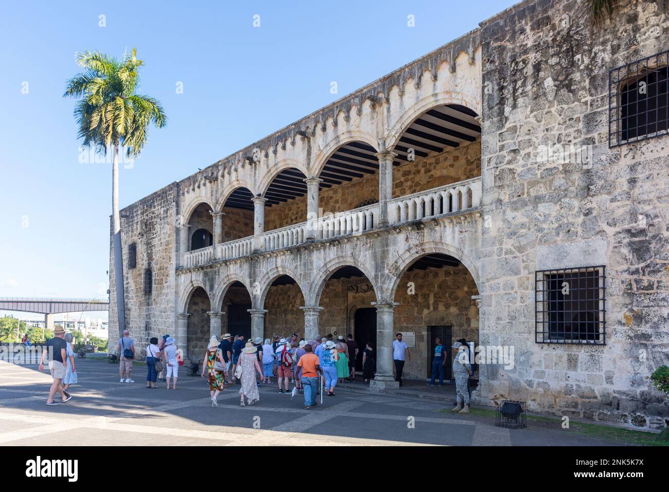Alcázar de Colón, Plaza de la Espana de la Hispanidad, Santo Domingo, Repubblica Dominicana, grandi Antille, Caraibi Foto Stock
