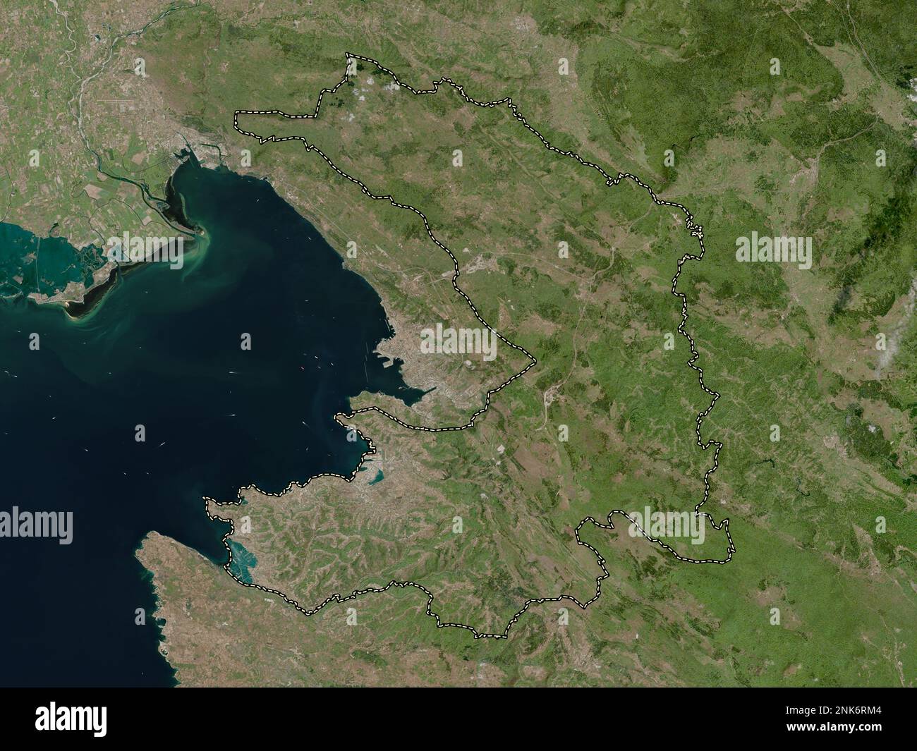 Obalno-kraska, regione statistica della Slovenia. Mappa satellitare ad alta risoluzione Foto Stock