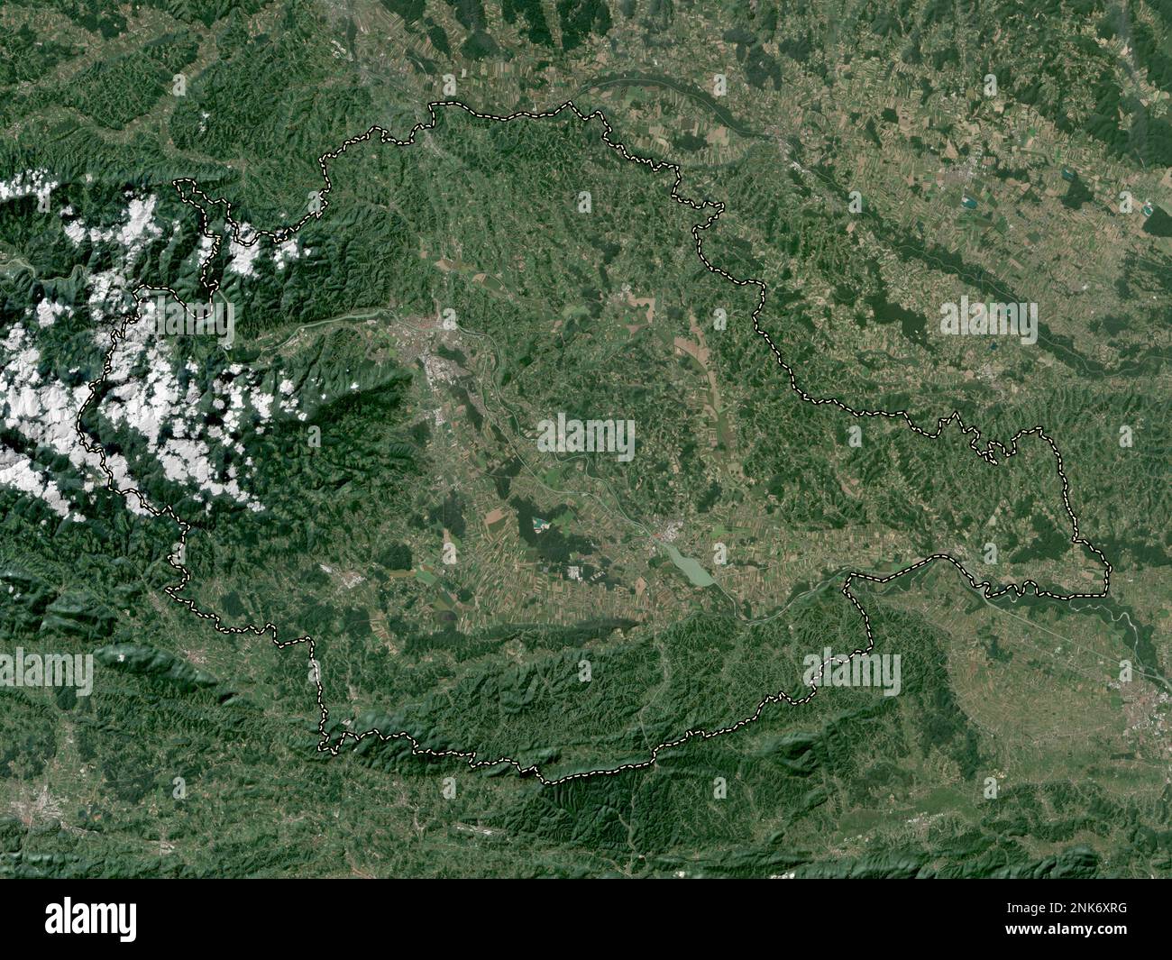 Podravska, regione statistica della Slovenia. Mappa satellitare a bassa risoluzione Foto Stock