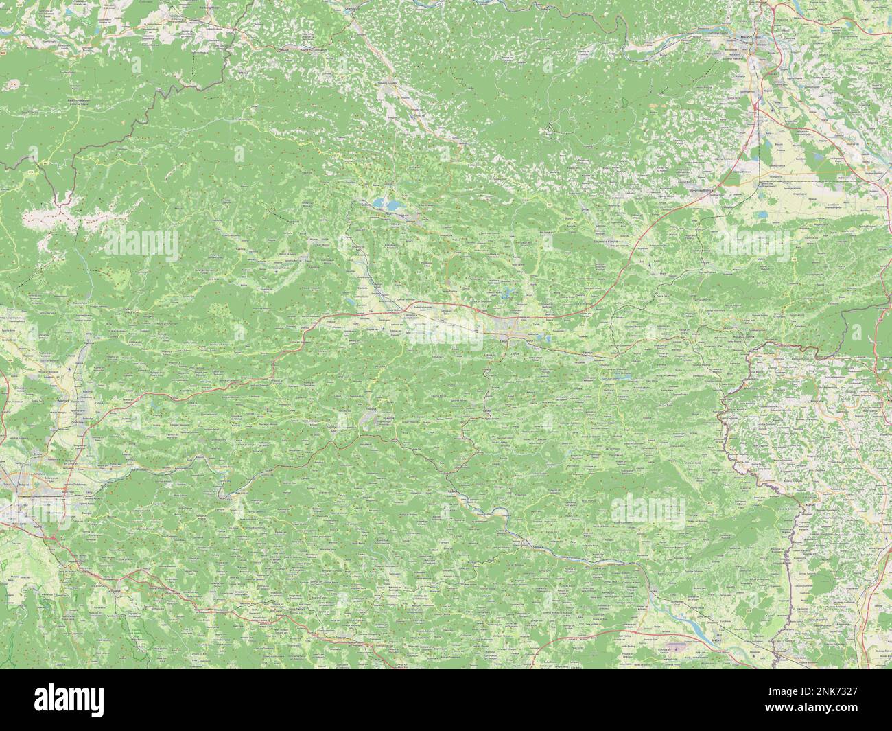 Savinjska, regione statistica della Slovenia. Aprire la mappa stradale Foto Stock