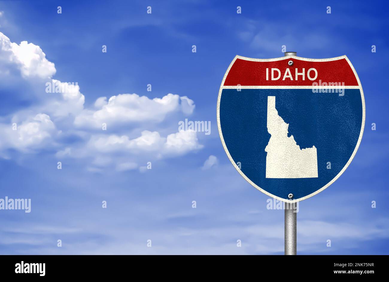 Mappa dello stato dell'Idaho - cartello stradale Foto Stock
