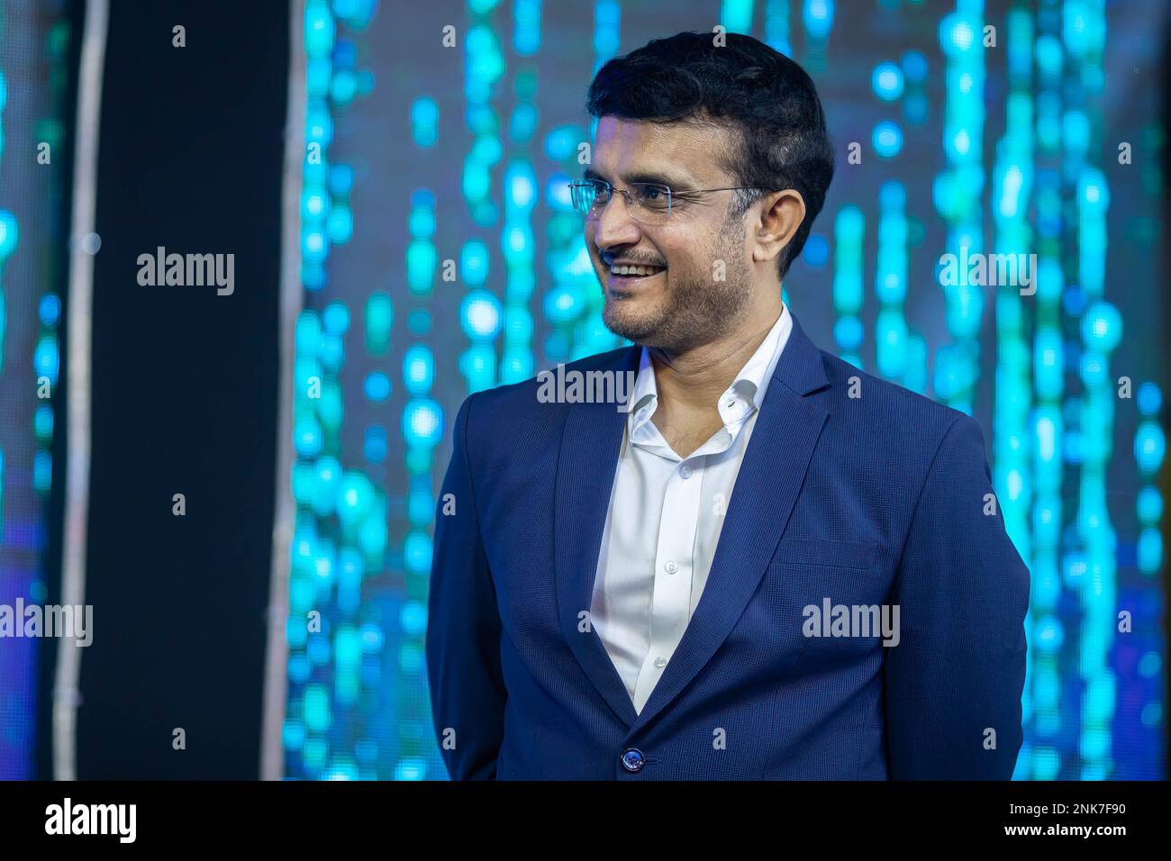 Dhaka, Bangladesh. 23rd Feb, 2023. La leggenda del cricket indiano Saurav Gangurly è vista durante il grande programma di lancio della Dhaka North City Corporation Mayor Cup 2023 come ospite principale. Saurav Gangurly popolarmente noto come Dada ex capitano dell'India e consiglio di controllo per il cricket in India ha visitato Dhaka per partecipare al grande programma di lancio della Dhaka North City Corporation Mayor Cup 2023 come ospite principale. (Foto di Sazzad Hossain/SOPA Images/Sipa USA) Credit: Sipa USA/Alamy Live News Foto Stock