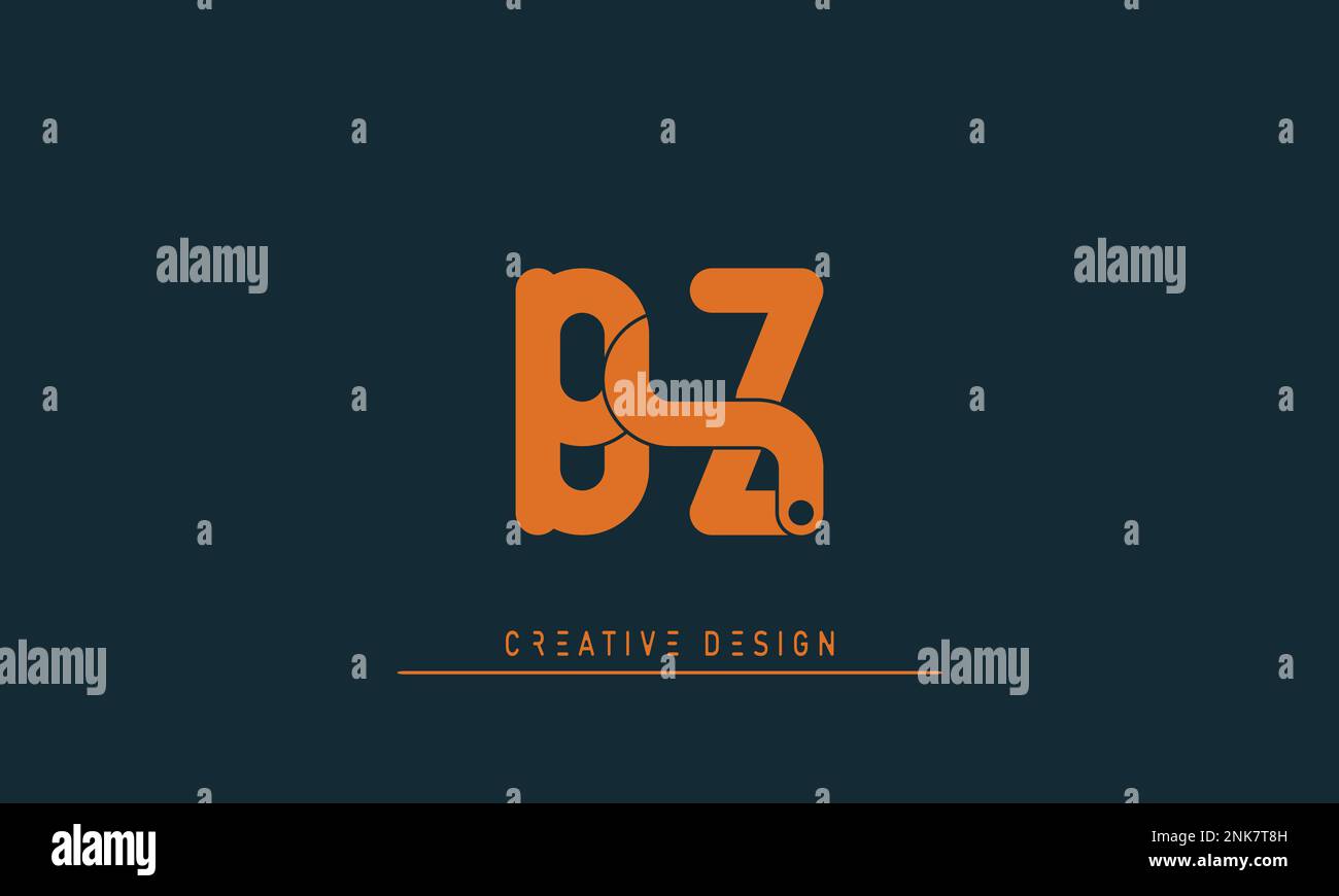 Lettere alfabetiche iniziali Monogramma logo BZ , ZB Illustrazione Vettoriale