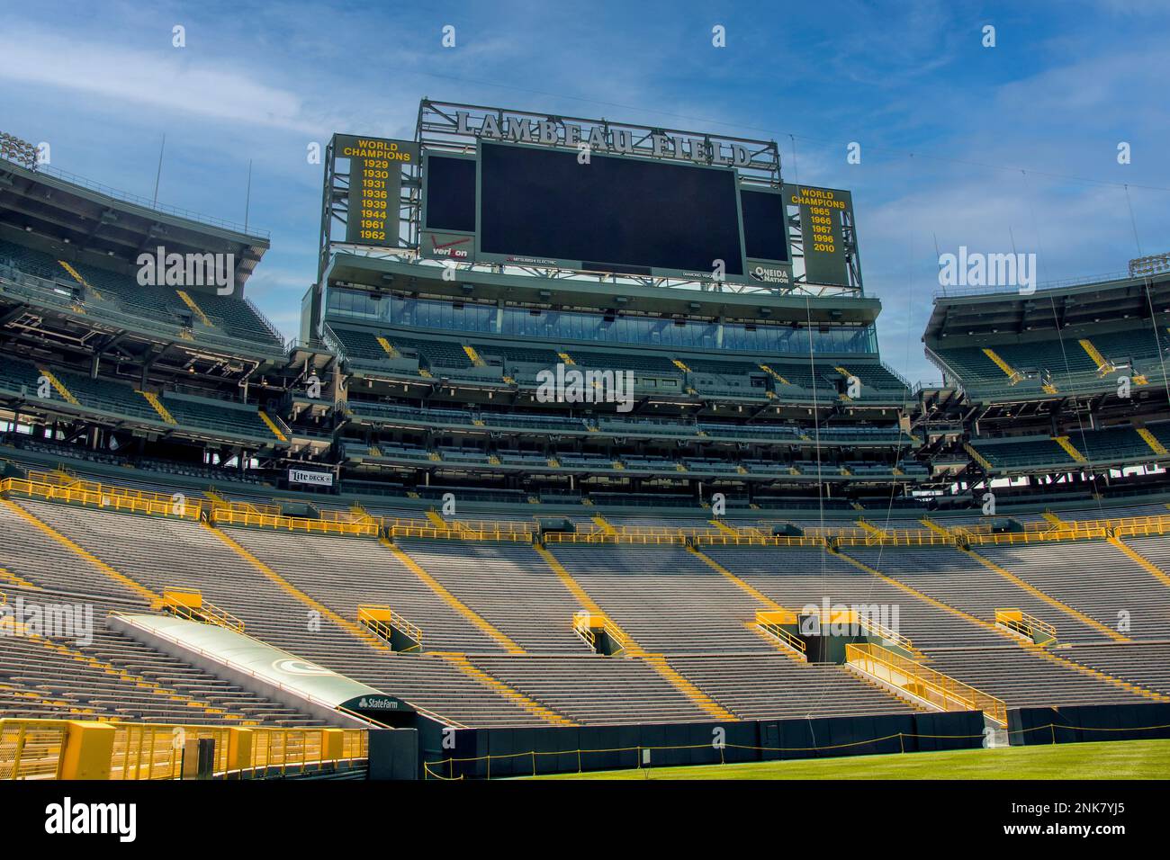 South End zone Lambeau Field Green Bay Packers Foto Stock