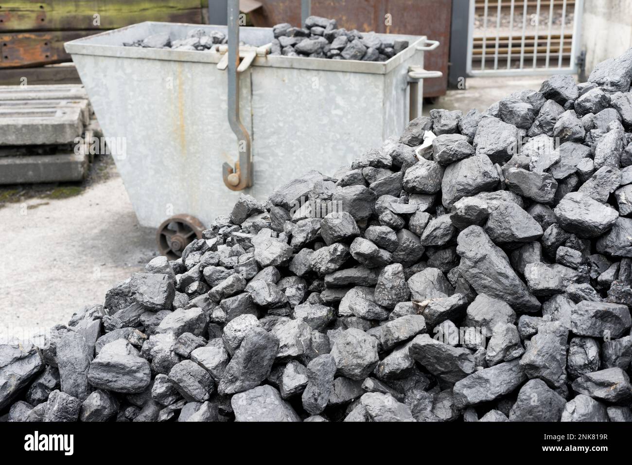 Un mucchio di carbone per l'energia di combustibile fossile Foto Stock