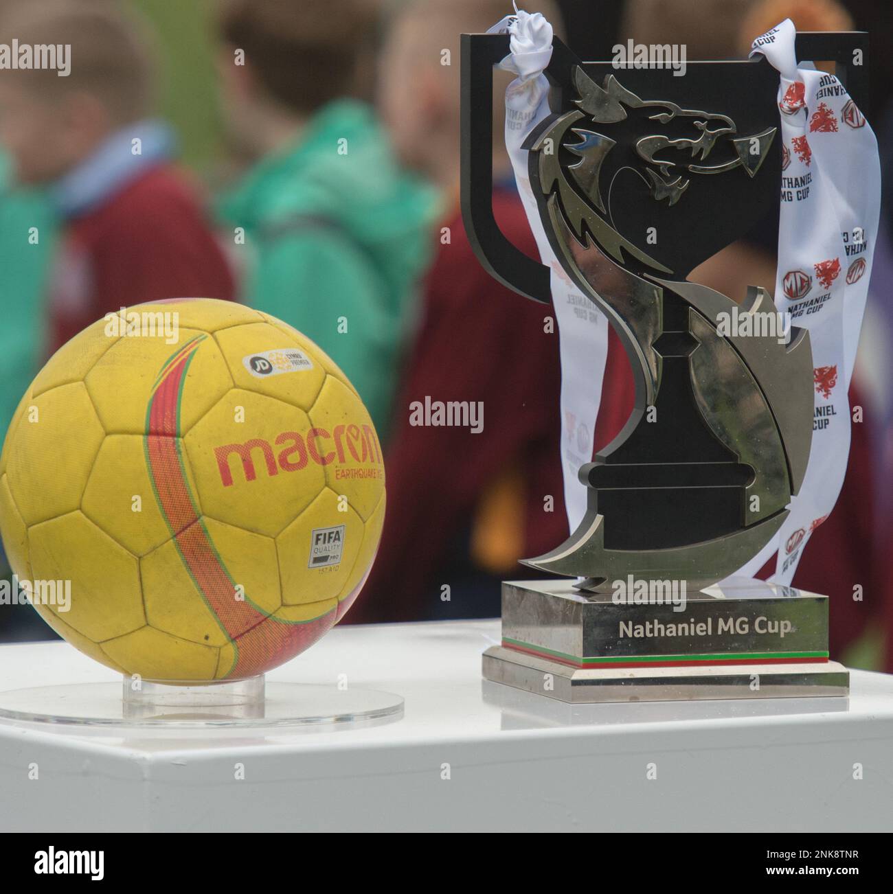 Bridgend, Galles 06 febbraio 2022. Nathaniel MG Cup finale tra Connah's Quay Nomads e Cardiff Metropolitan University. Foto Stock