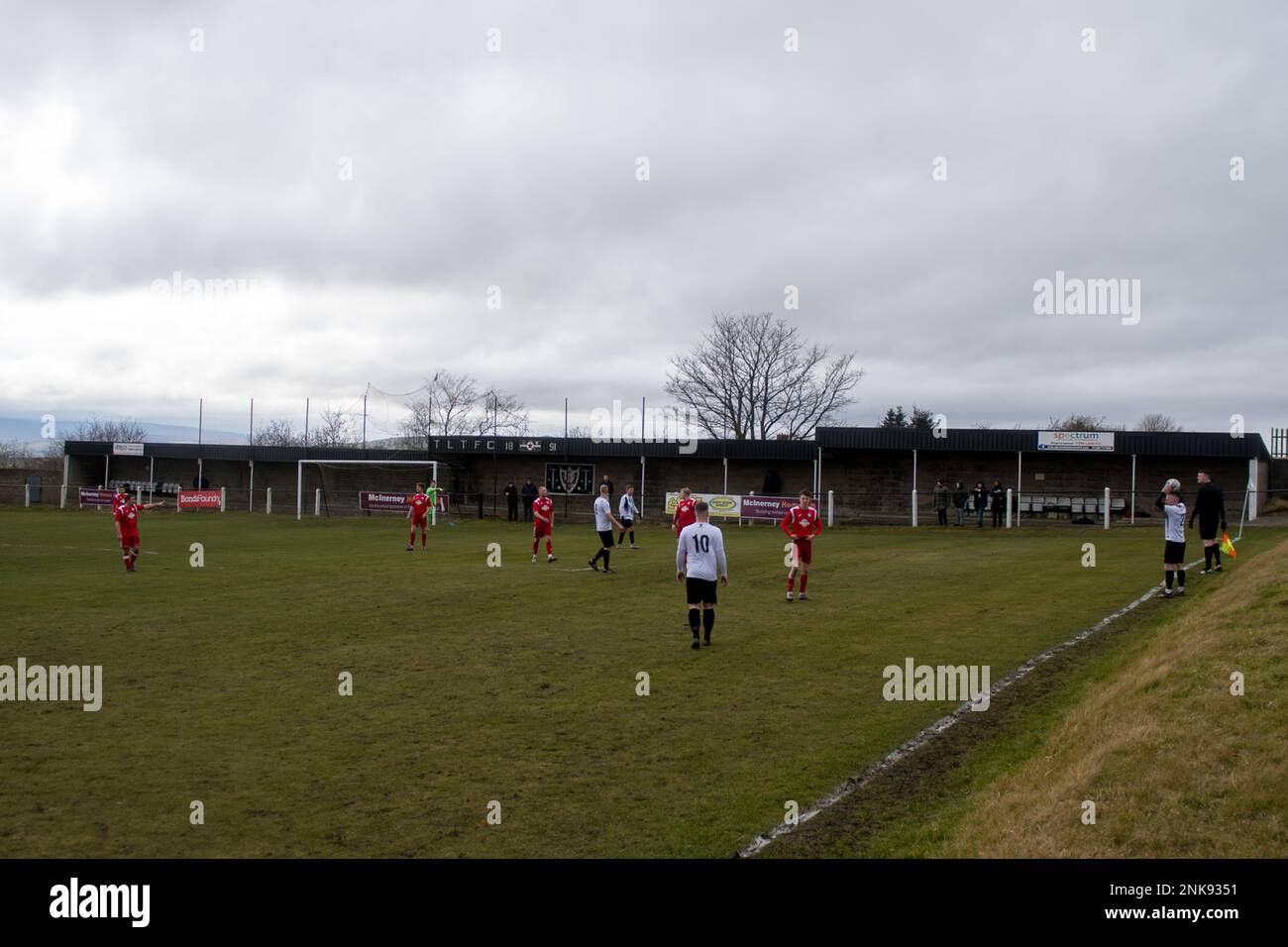 Tow Law, Inghilterra 12 febbraio 2022. Ebac Northern Football League Divisione due partita tra Tow Law Town e Brandon United. Foto Stock