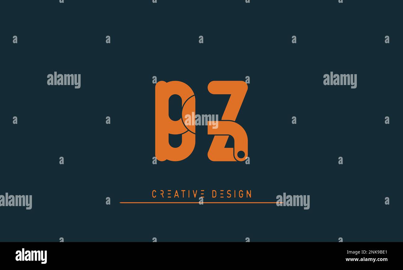 Lettere alfabetiche iniziali Monogramma logo BZ , ZB Illustrazione Vettoriale