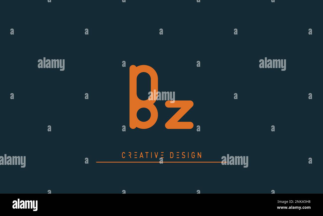 Lettere alfabetiche iniziali Monogramma logo BZ , ZB Illustrazione Vettoriale