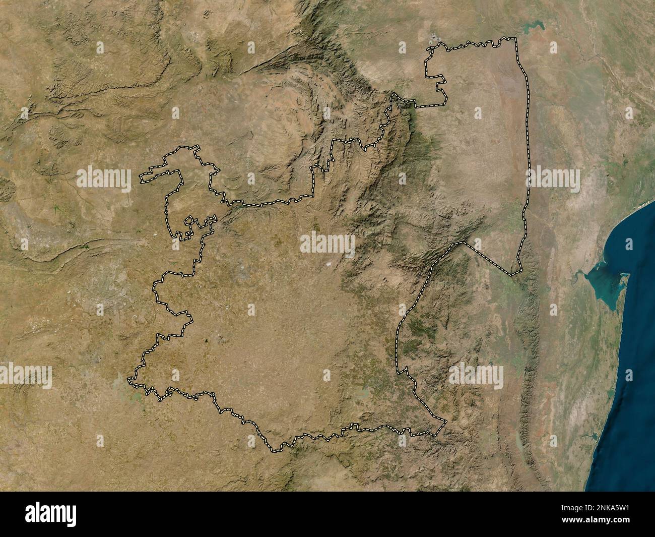 Mpumalanga, provincia del Sud Africa. Mappa satellitare a bassa risoluzione Foto Stock