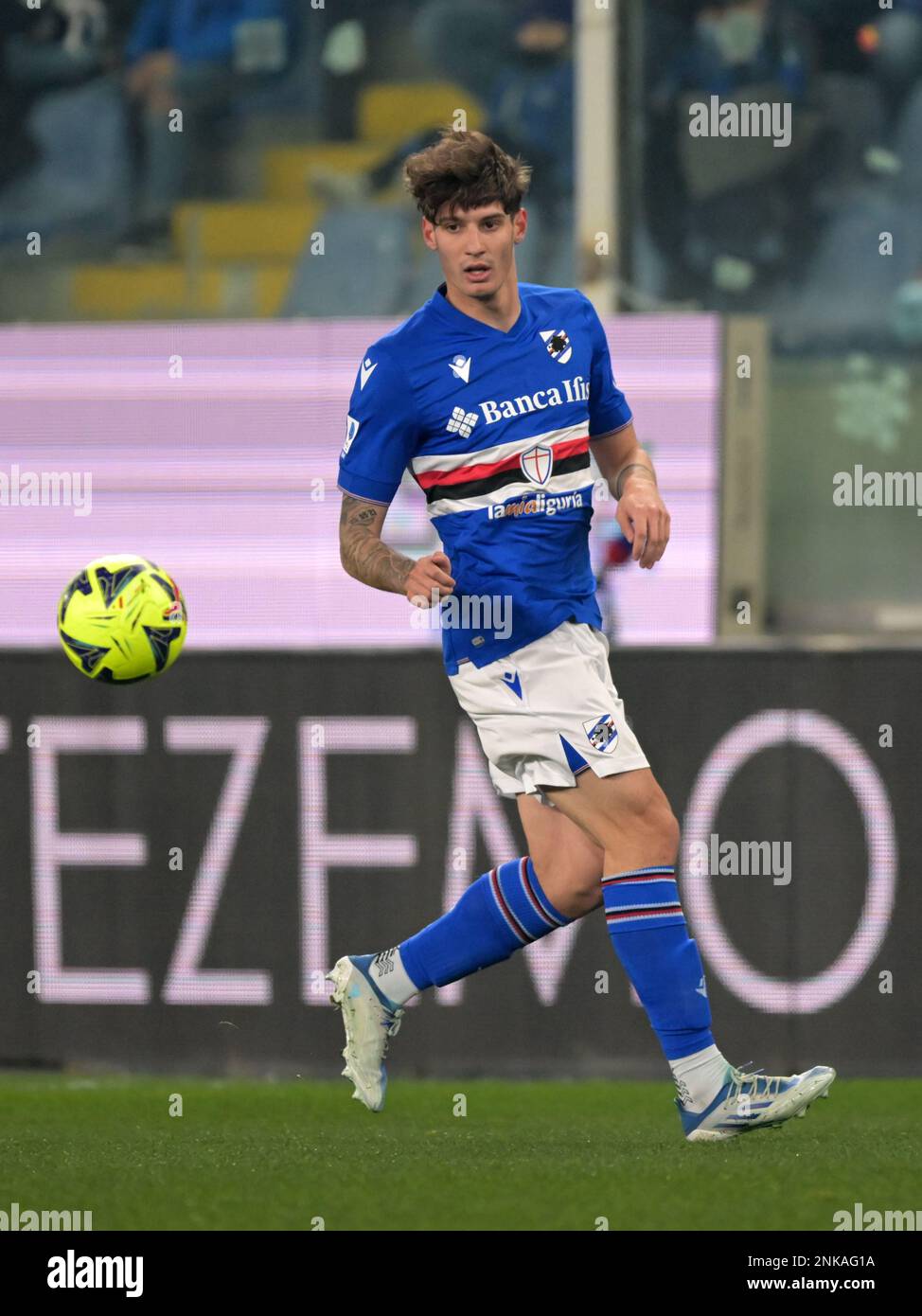 GENOVA - Alessandro Zanoli di UC Sampdoria durante la Serie Italiana Incontro tra UC Sampdoria e FC Internazionale Milano allo stadio Luigi Ferraris il 13 febbraio 2023 a Genova. AP | altezza olandese | GERRIT DI COLONIA Foto Stock