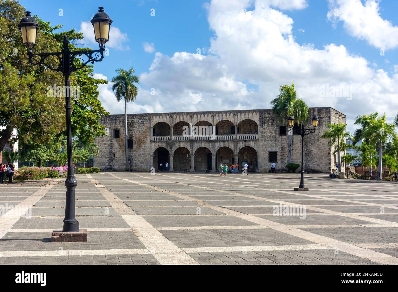 Alcázar de Colón, Plaza de la Espana de la Hispanidad, Santo Domingo, Repubblica Dominicana, grandi Antille, Caraibi Foto Stock