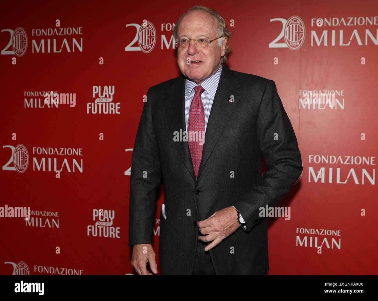 23 febbraio 2023, Milano, Lombardia, Italia: Il Presidente dell'AC Milan PAOLO SCARONI partecipa alla cena di Gala che si tiene per celebrare il 20th° anniversario della Fondazione Milano (Credit Image: © Mickael Chavet/ZUMA Press Wire) SOLO PER USO EDITORIALE! Non per USO commerciale! Foto Stock