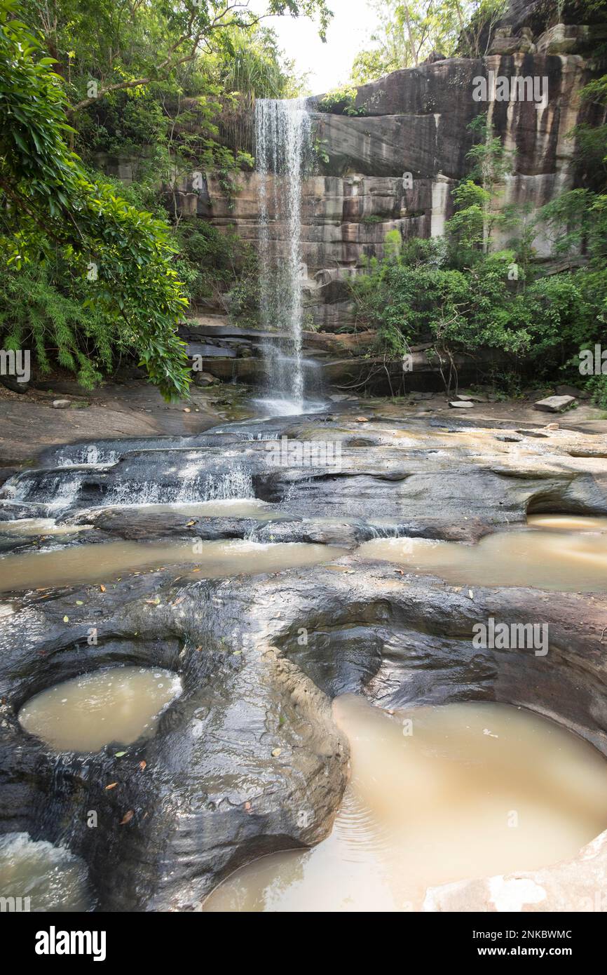 Cascate di Soi Sawan nel Parco Nazionale, zona di Mekong, Isaan, Ubon Ratchathani District, Thailandia Foto Stock