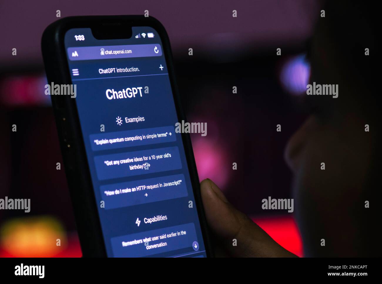 ChatGPT, chatbot di intelligenza artificiale Foto Stock